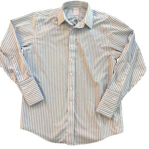 Brooks Brothers 346 Reg Fit‎ Non Iron Cotton Stripe Dress Shirt 16 33